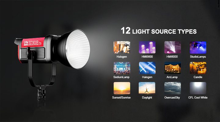 12 built-in light sources