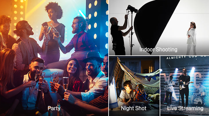 GVM round base light stand used for parties, indoor shooting, night shots, and live streaming
