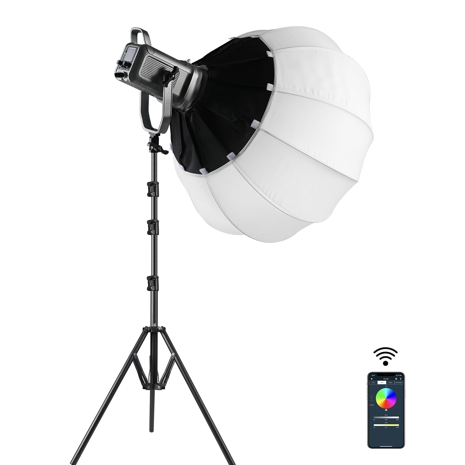 GVM 150W RGB/Bi-Color LED Video Light Kit with Lantern Softbox(Buy 1 G