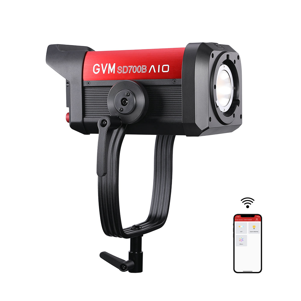 GVM SD700B AIO 700W Bi-Color Integrated Spotlight（(2-Light kit)） - GVM