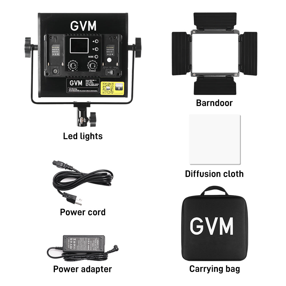 GVM-800D-6X 40W RGBパネルライト バイカラーLEDビデオライトパネル