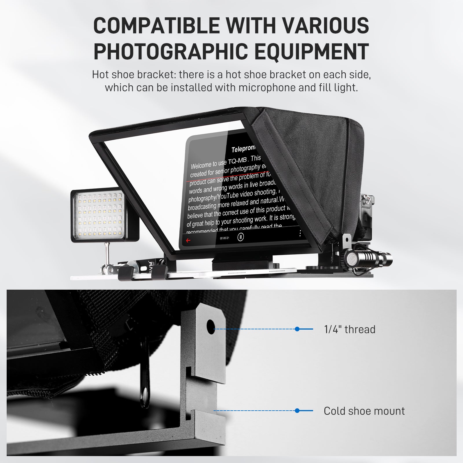 GVM Teleprompter TQ-MB for Tablets & Smartphones with Remote Control - GVM