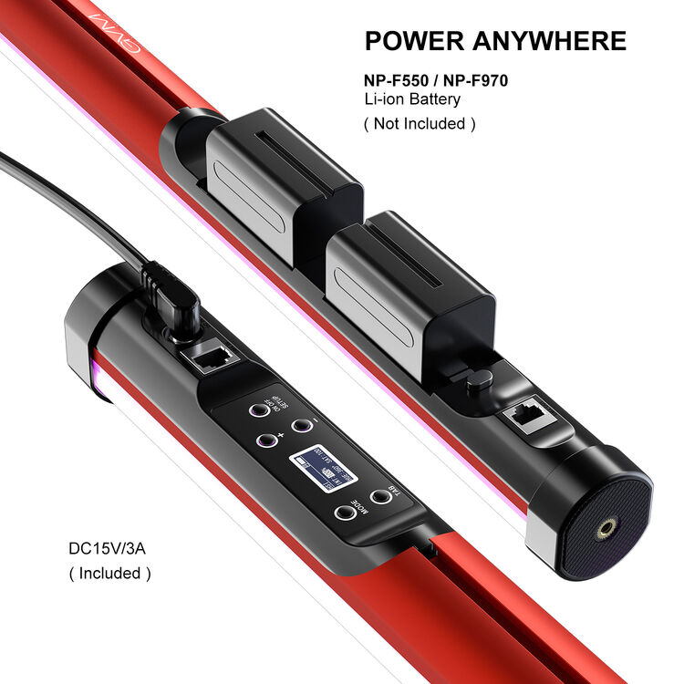 GVM RGB Tube Light with Softbox, 2 Packs 25W Handheld Wand Light, 24" Full Color LED Tube Light, 2700-10000K Stick Light with APP/DMX Control, 12 Scene Effects, MESH Networking Control Led Video Light - GVM