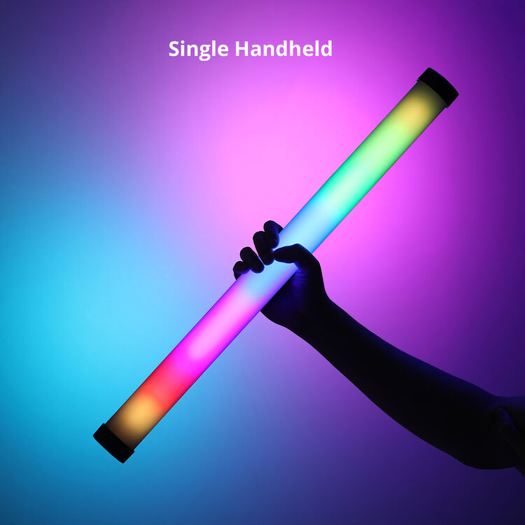 GVM RGB Tube Light with Softbox, 2 Packs 25W Handheld Wand Light, 24" Full Color LED Tube Light, 2700-10000K Stick Light with APP/DMX Control, 12 Scene Effects, MESH Networking Control Led Video Light - GVM