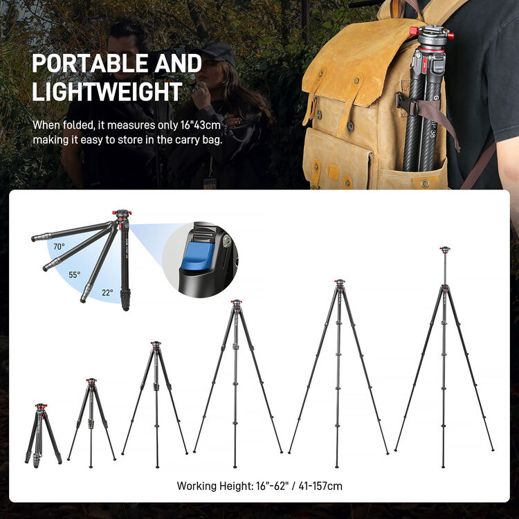GVM TRIP-38 Carbon Fiber Travel Tripod（OPEN BOX） - GVM