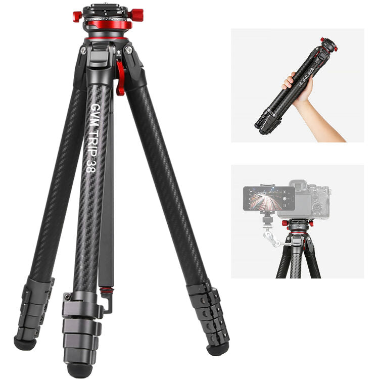 GVM TRIP-38 Carbon Fiber Travel Tripod（OPEN BOX） - GVM