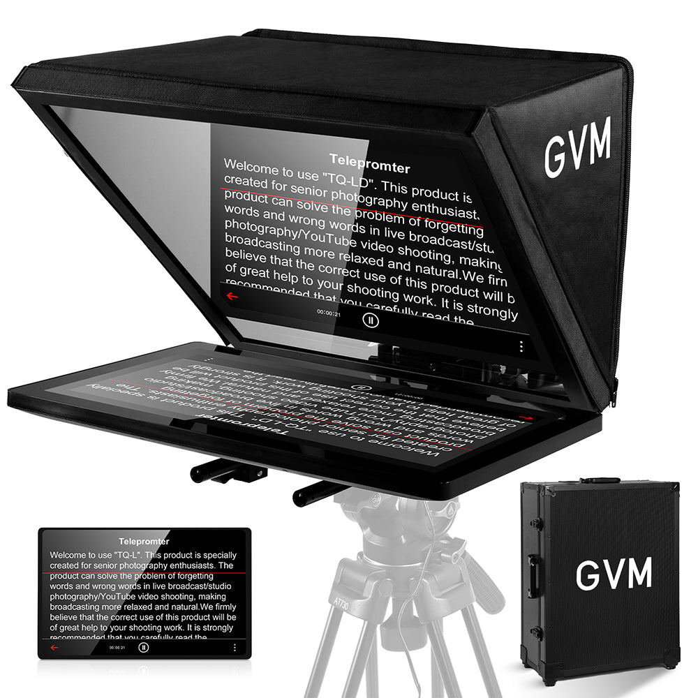 Gvm Teleprompter Travel Kit With 18.5 Android All In One Monitor And Flight Case - GVM