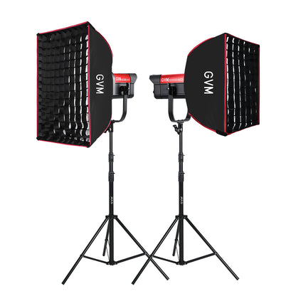 GVM SD300B-AIO 300W LED Video Light Mesh Bluetooth（2-Light-kit） - GVM