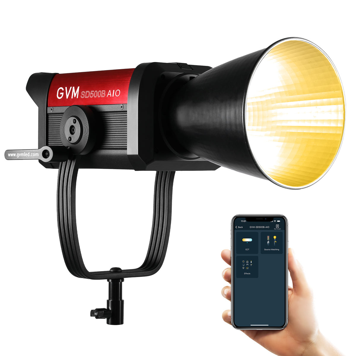 GVM SD500B AIO 500W Bi-Color Integrated Spotlight - GVM