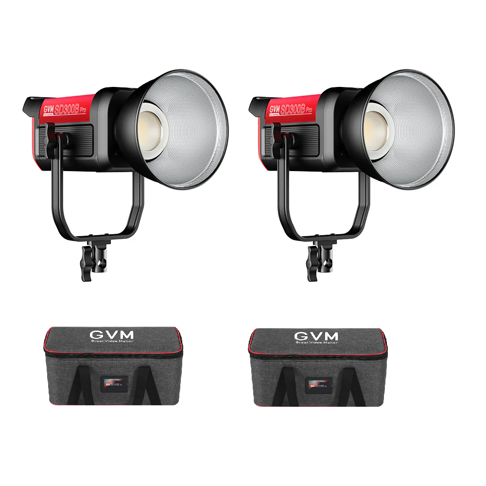 GVM PRO-SD300B 300ワット バイカラー 単灯式照明 Vマウント メッシュ ブルートゥース（2灯セット）