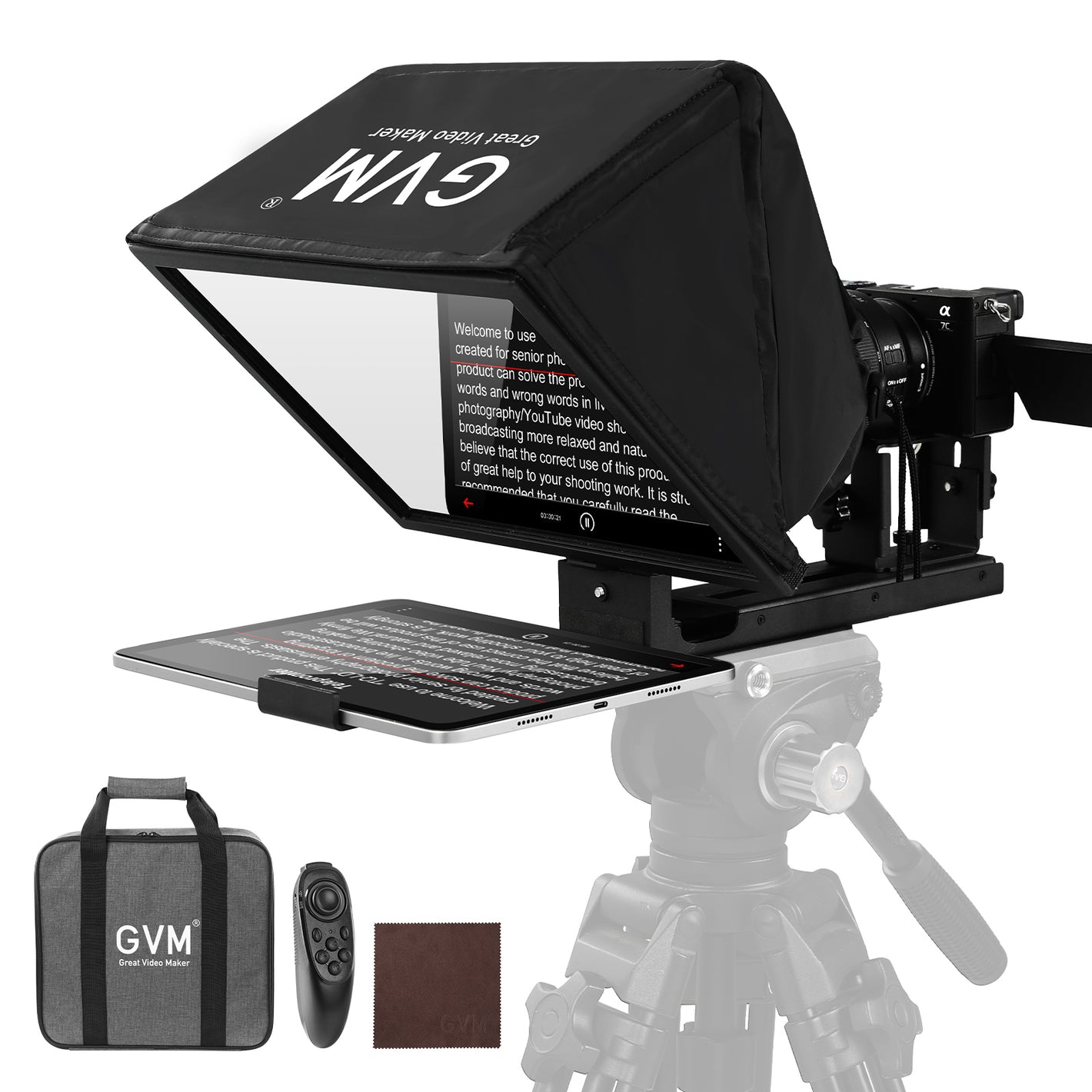 GVM Teleprompter TQ-MA for Tablets & Smartphones with Remote Control - GVM
