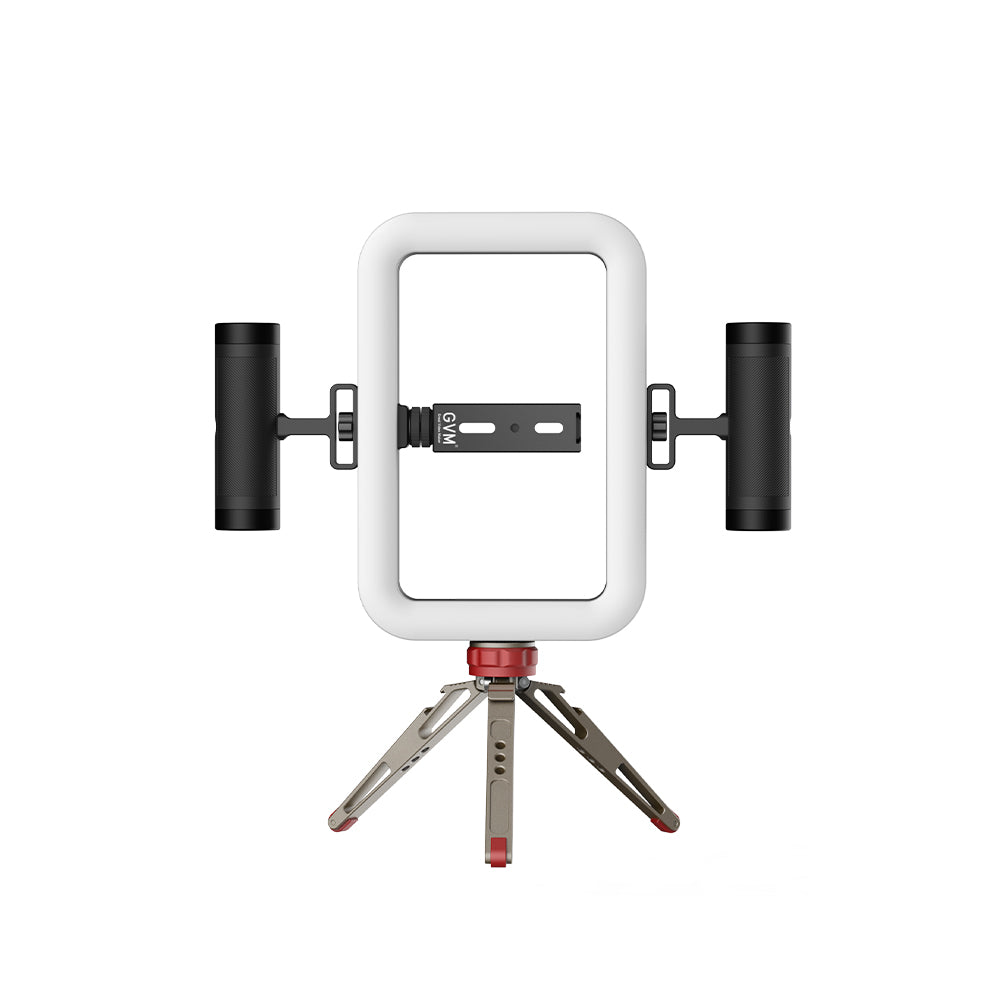 GVM TL600B 6W hand-held dual color temperature mobile phone ring light for live stream - GVM