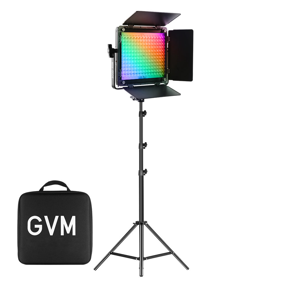 GVM-800D-III 40W Bi-color and RGB Video Panel Light(1-Light Kit) - GVM