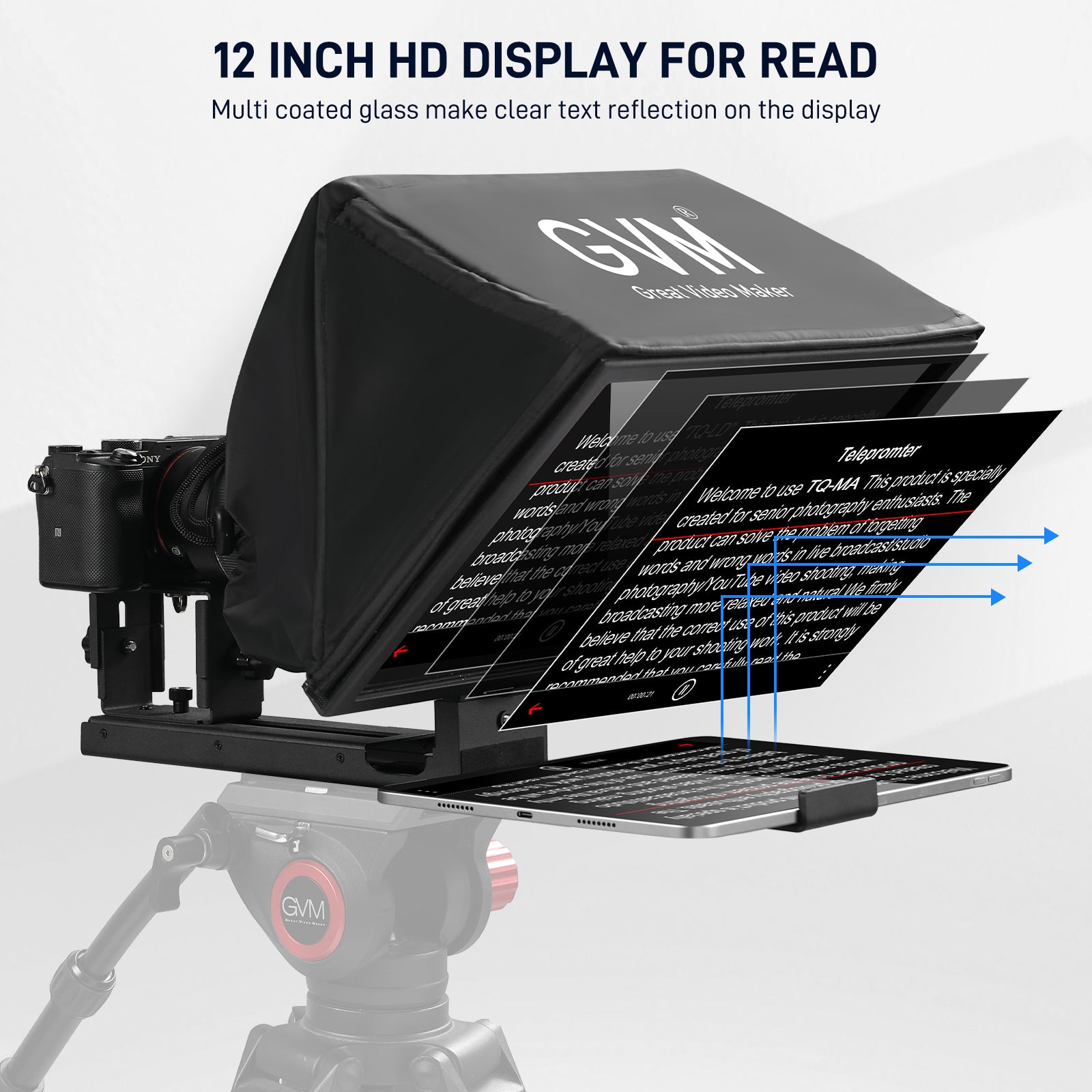 GVM Teleprompter TQ-MA for Tablets & Smartphones with Remote Control - GVM