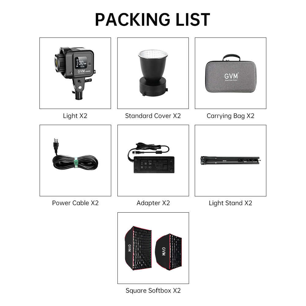 GVM SD80D 80w  Bi-Color Spotlight  Daylight（2-Light Kit） - GVM