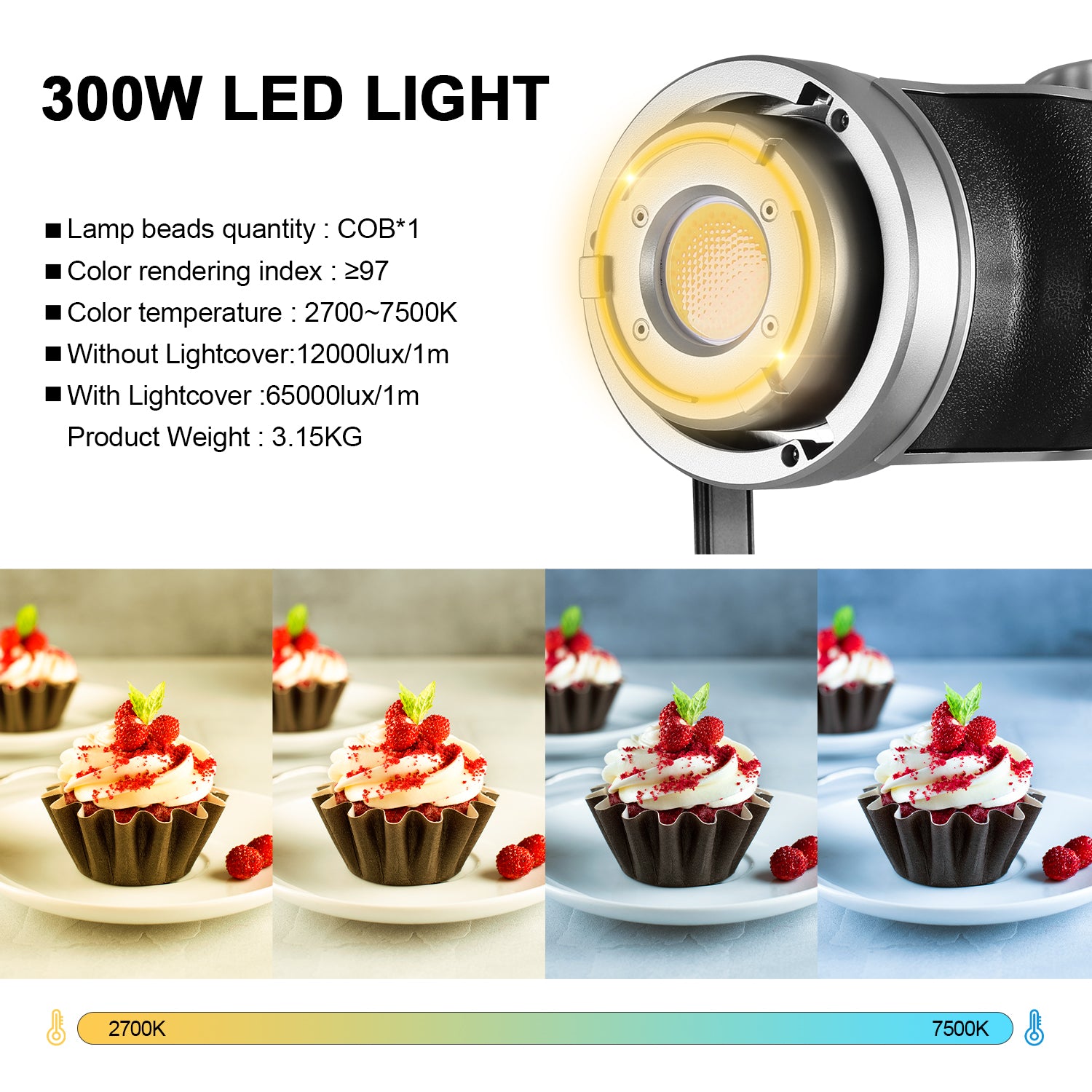 GVM SD300D Bi-Color LED Video Spotlight Kit with Stand and Lantern Softbox - GVM