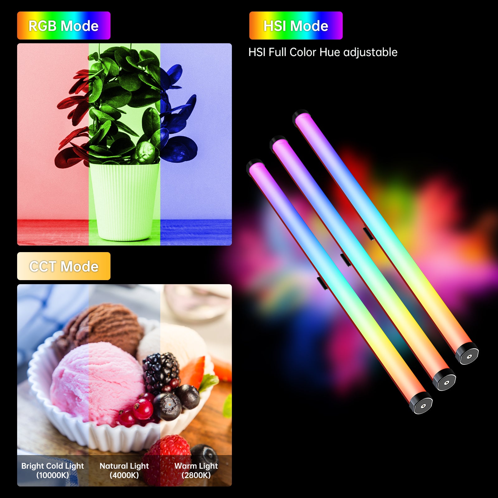 GVM RGB Tube Light with Softbox, 2 Packs 45W Handheld Wand Light, 48" Full Color LED Tube Light, 2700-10000K Stick Light with APP/DMX Control, 12 Scene Effects, MESH Networking Control Led Video Light - GVM