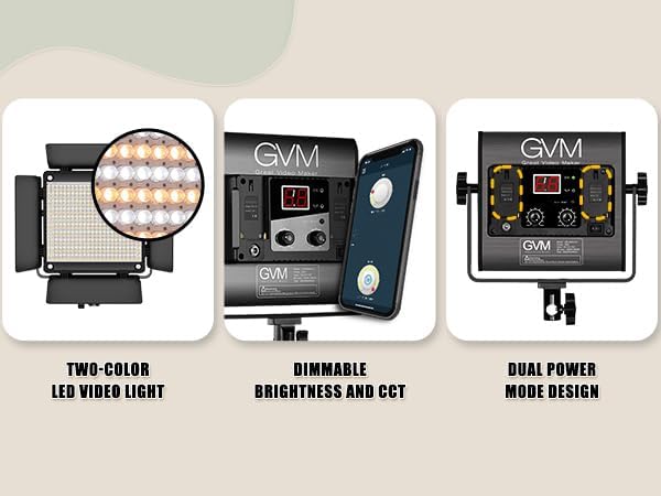 GVM-480LS 28W High Beam Bi-Color LED Video Soft Light with light stand（Open Box） - GVM