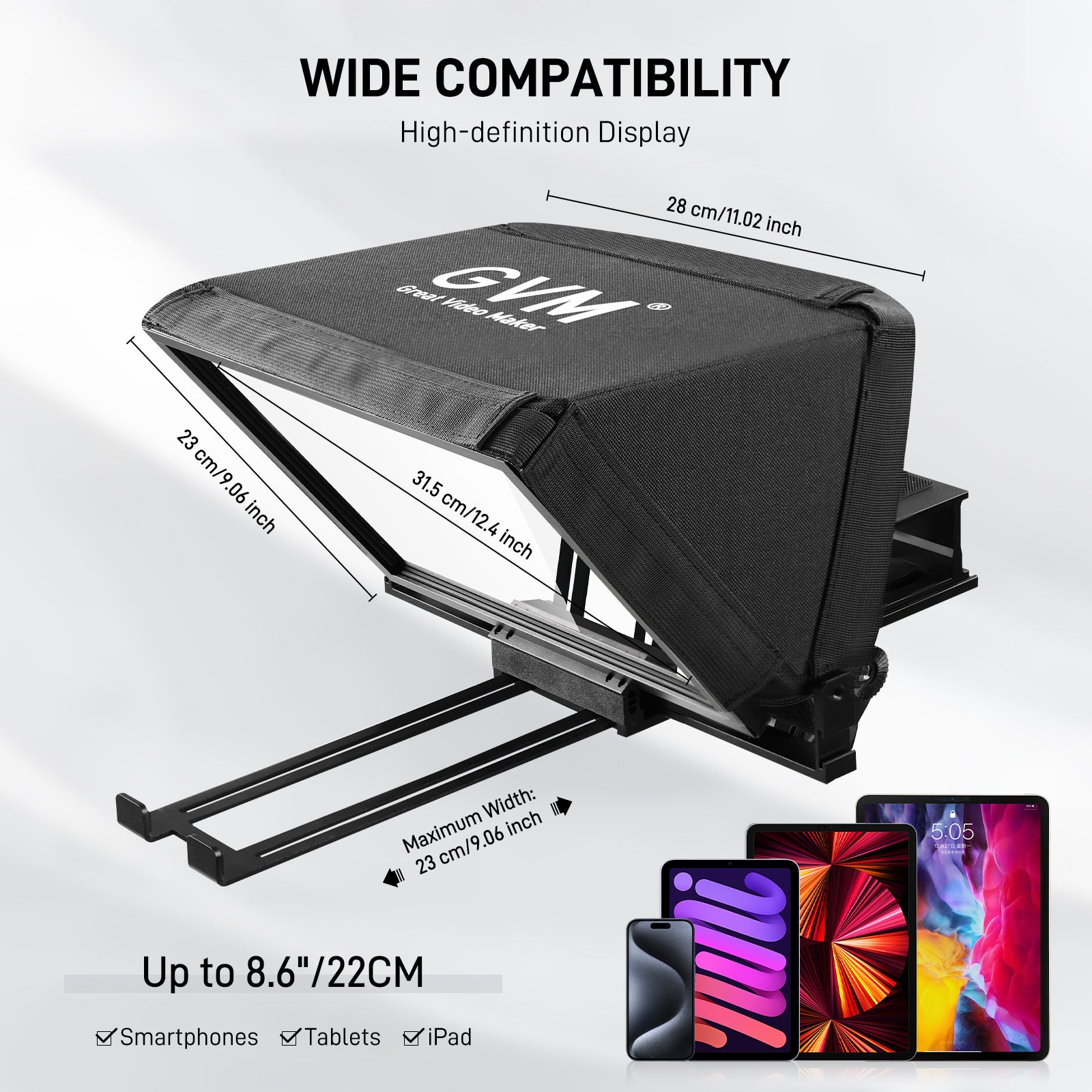 GVM Teleprompter TQ-MB for Tablets & Smartphones with Remote Control - GVM