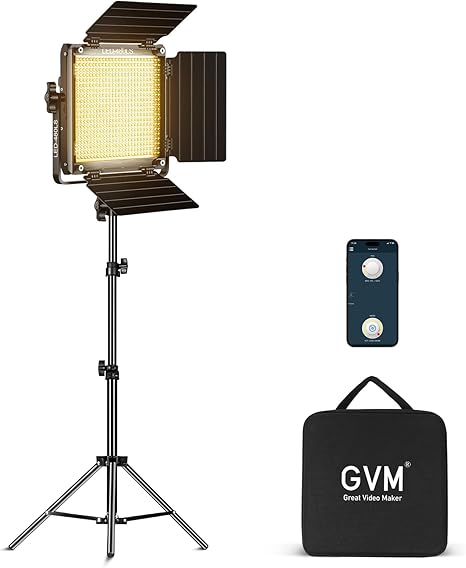GVM-480LS 28W High Beam Bi-Color LED Video Soft Light with light stand（Open Box） - GVM