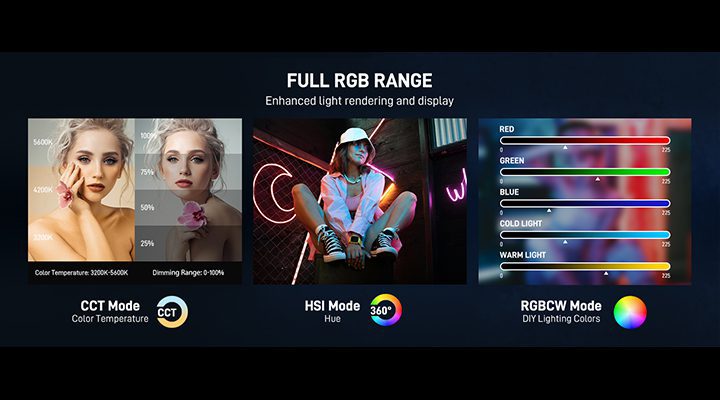 Professional Full-Color RGB Photography Light