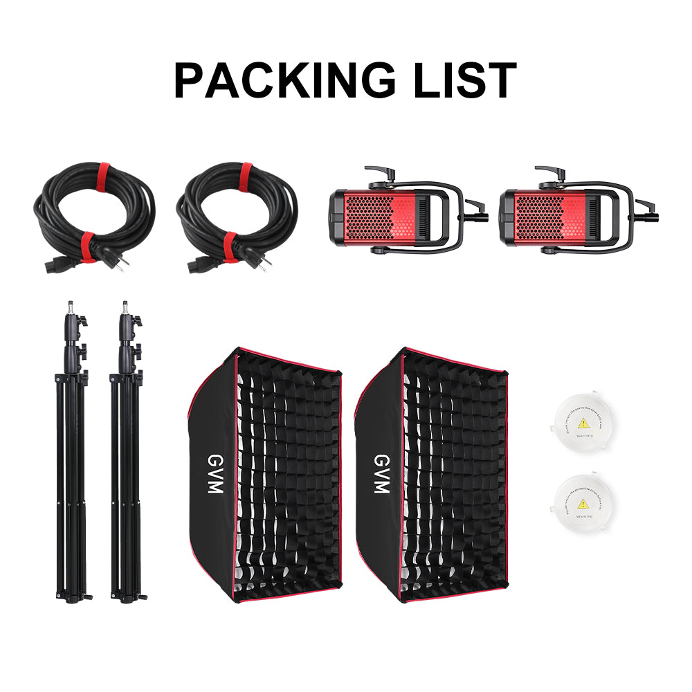 GVM SD700B AIO 700W Bi-Color Integrated Spotlight（(2-Light kit)） - GVM