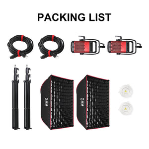 GVM SD700B AIO 700W Bi-Color Integrated Spotlight（(2-Light kit)） - GVM