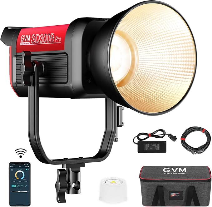 GVM PRO-SD300B 300W Bi-Color Monolight V-mount Mesh Bluetooth(Buy 1 Get 1 Free)(add 2 items to cart) - GVM