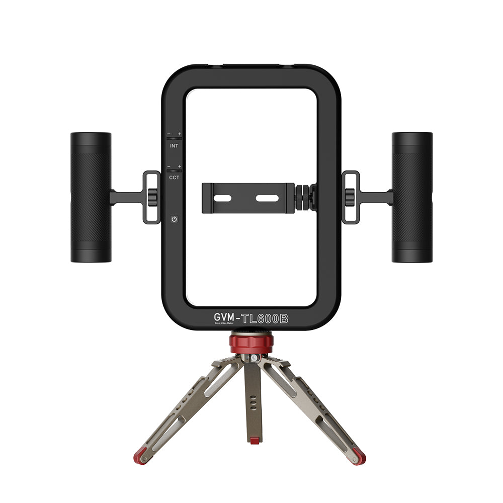 GVM TL600B 6W hand-held dual color temperature mobile phone ring light for live stream - GVM