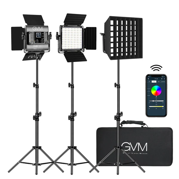 GVM-800D-II 40W Bi-color and RGB Video Panel Light - GVM