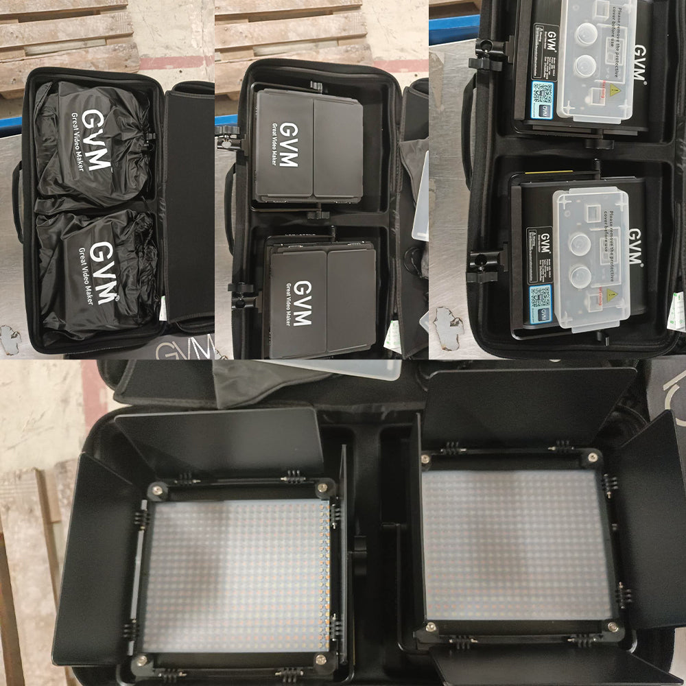 GVM-800D-II 40W Bi-color and RGB Video Panel Light(2-Light Kit)（Open Box） - GVM