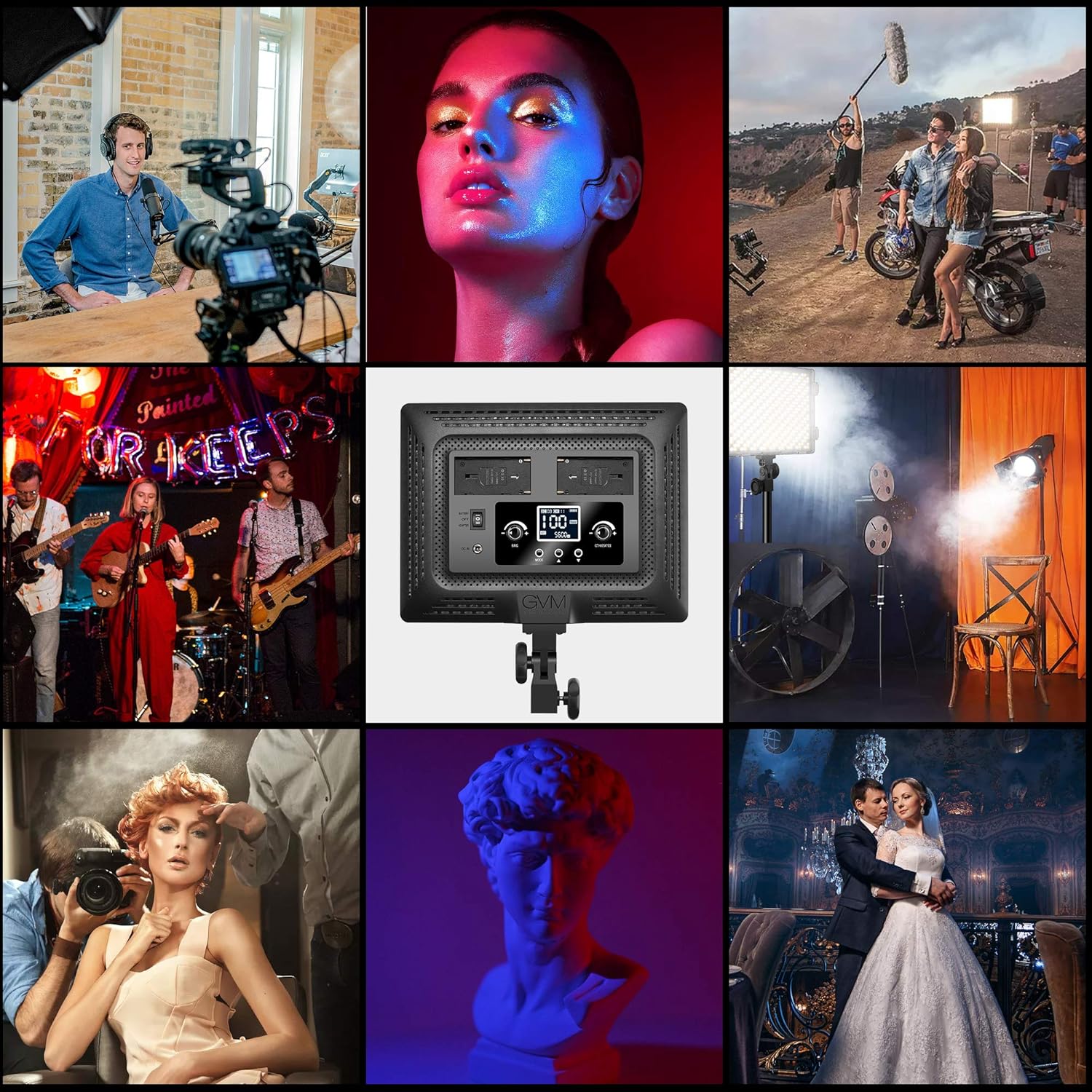 GVM 50W RGB  Bi-Color 3200K-5600K Studio Lights（Includes 2-Set NP-F750 batteries worth $99） - GVM