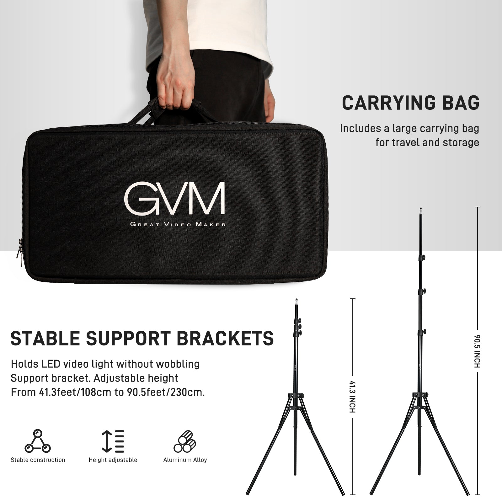 GVM RGB LED Video Light with Lighting Kits, 680RS 50W Led Panel Light with Bluetooth Control, 2 Packs Photography Lighting for YouTube Studio, Video Shooting, Gaming, Streaming, Conference - GVM