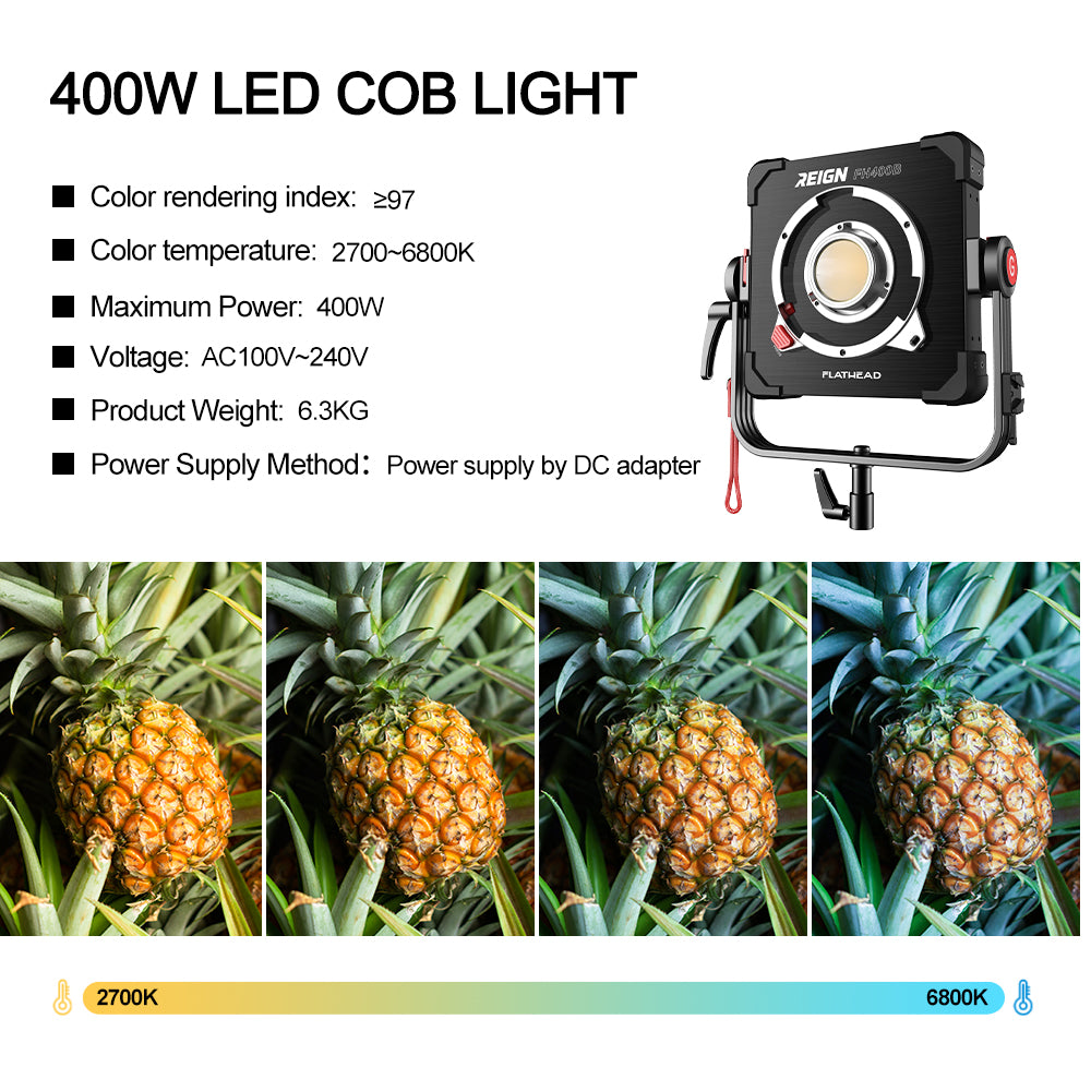 Flathead  FH400B  400W constant power Bi-color   flat  light - GVM