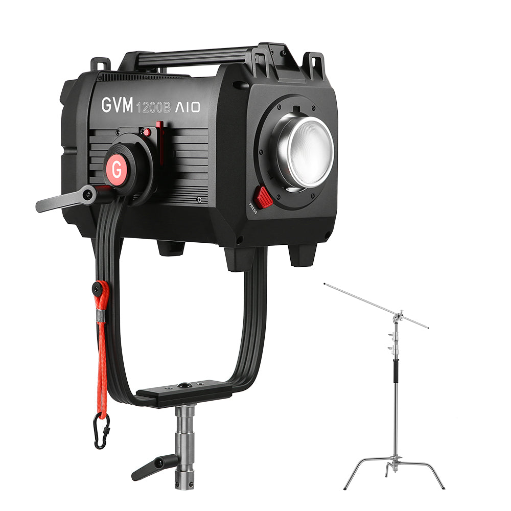 GVM 1200B AIO 1200W Film Lighting Equipment Bi-Color Integrated DMX Bicolor Spotlight( Includes 1 Free C Stand $139) - GVM