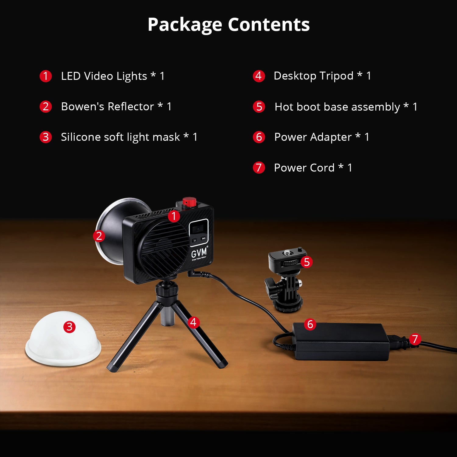 GVM 100W LED Video Light,Professional Photography Lighting Portable Continuous Output Lighting 2700K~6800K,18500 lux@1m with Standard Reflector for Studio Photography - GVM