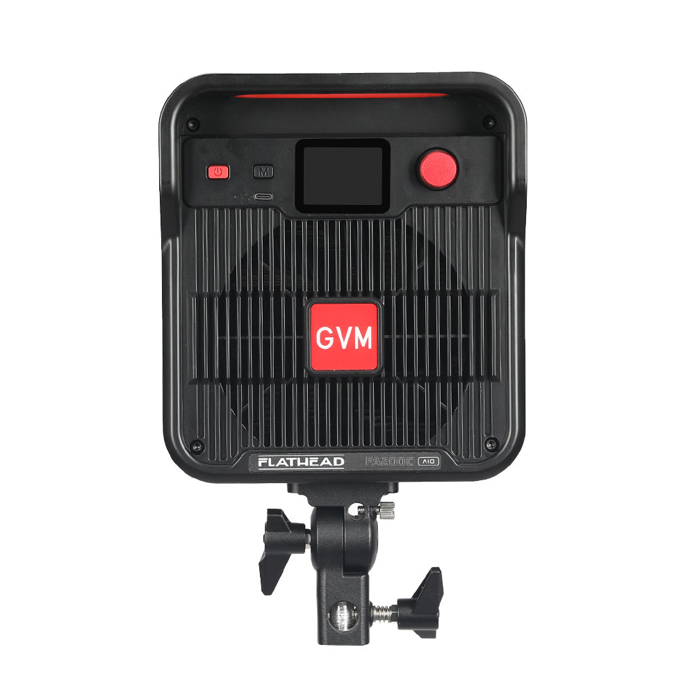 GVM FA200C AIO RGB LED Video Light – Portable Flathead Panel Light for Content Creators, Studio and Video Production - GVM