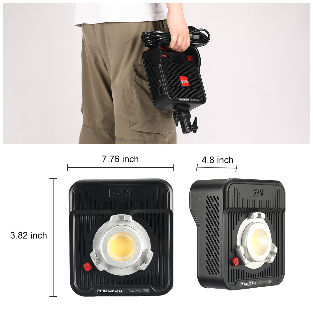 GVM FA200C AIO RGB LED Video Light – Portable Flathead Panel Light for Content Creators, Studio and Video Production - GVM