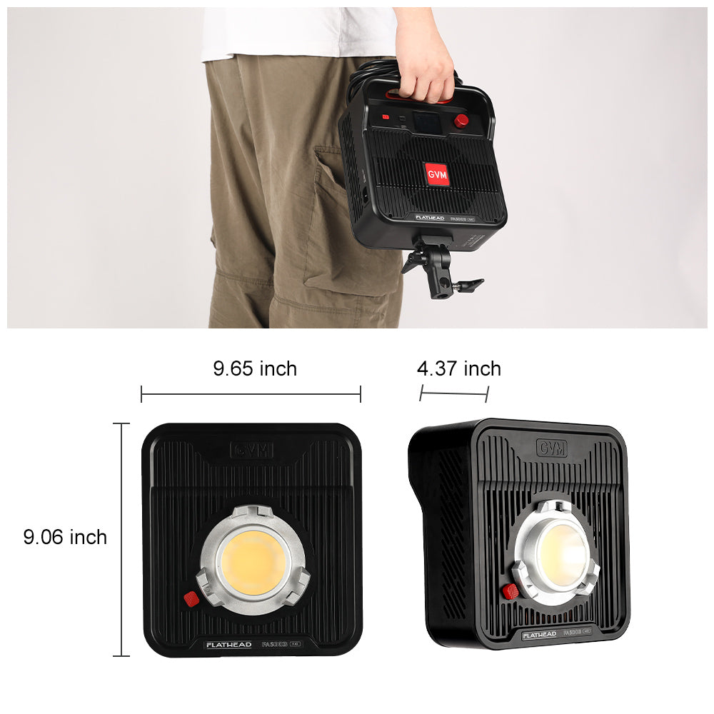 GVM FA500B AIO 500W Simple Setup Flathead LED Light for Content Creators - GVM