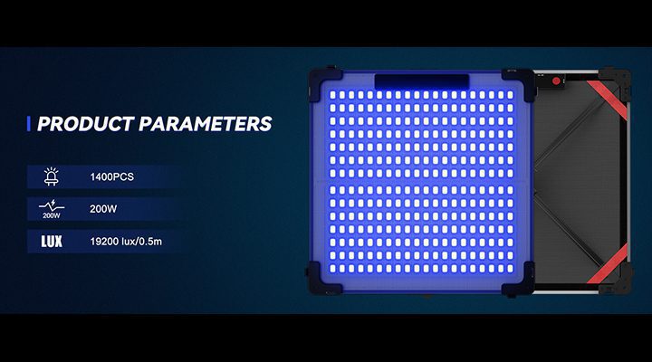 GVM-B200C High Power 200W LED Video Light | 19200 Lux Brightness | CRI 97+