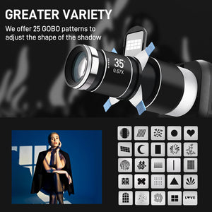 Kit de projection pour projecteur GVM IL-G29 | 25 gobos + 4 filtres de couleur | Système de modelage précis de la lumière