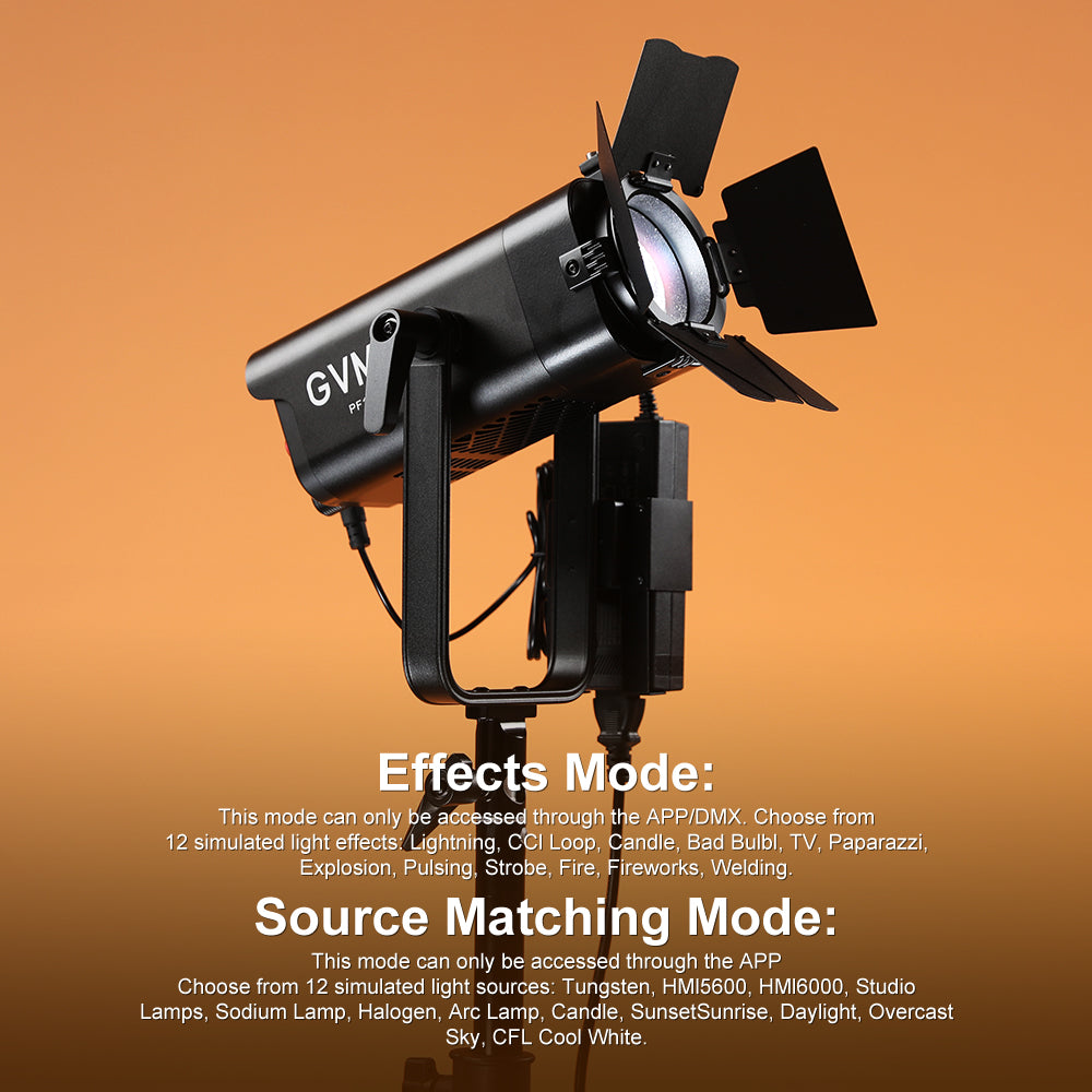 GVM PF100B 100W Compact Bi-Color Zoom Photography Light - GVM