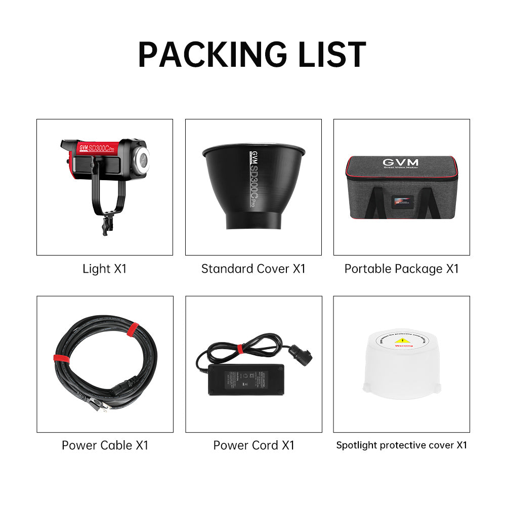 GVM PRO SD300C 300W High Power RGB&Bi-Color Monolight（Buy 1 Get 1 Free）(add 2 items to cart) - GVM