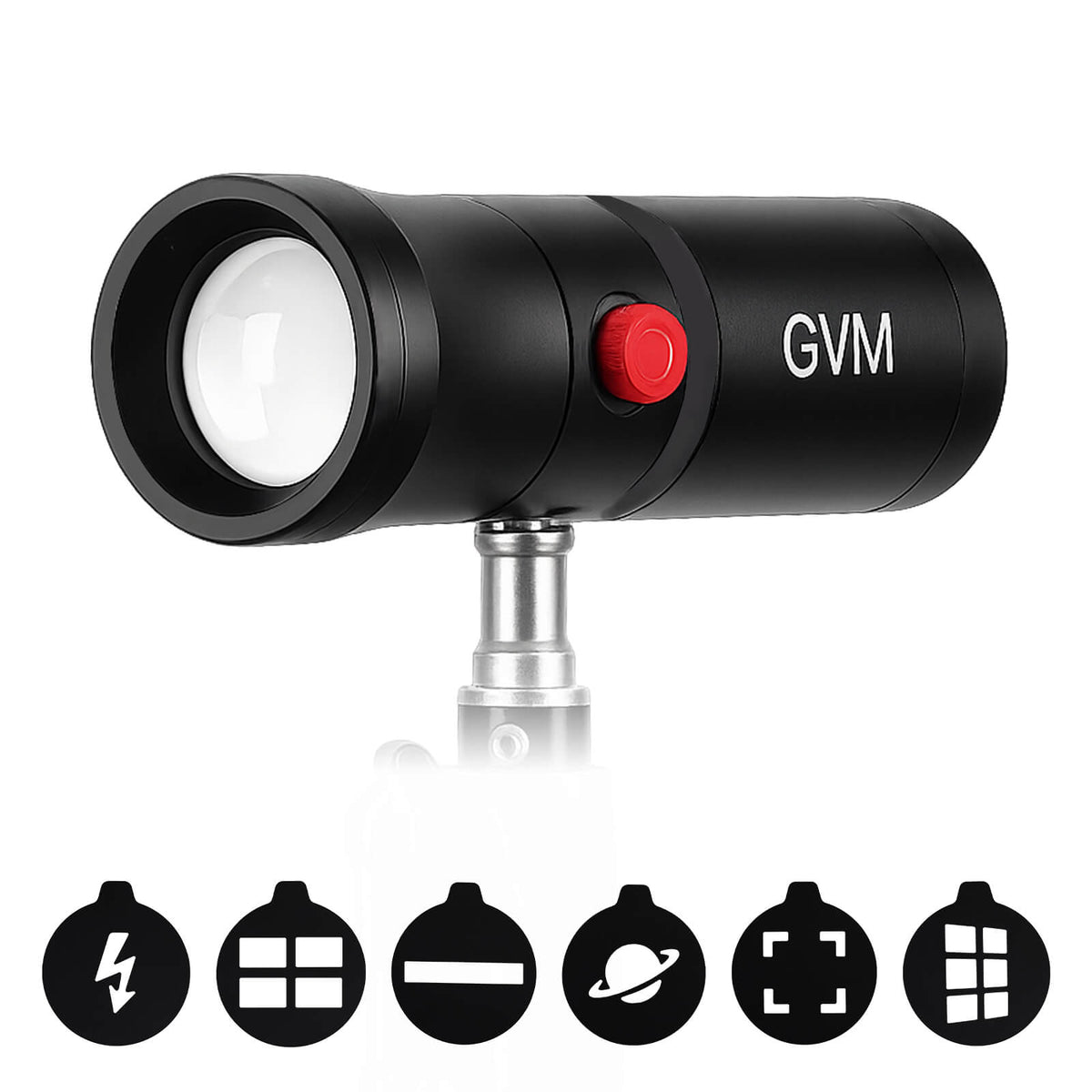 GVM PZ10C RGB Photography Flashlight - Portable LED Video Spotlight with 4 Colors & 20 GOBO Filters, Aluminum Sunset Lamp for Studio - GVM