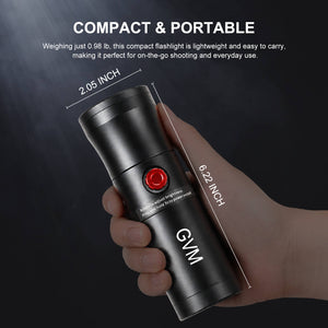 GVM PZ10C RGB Photography Flashlight - Portable LED Video Spotlight with 4 Colors & 20 GOBO Filters, Aluminum Sunset Lamp for Studio - GVM