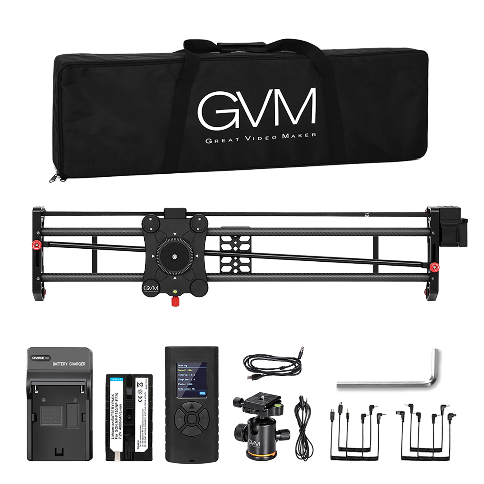 GVM GR-120QD Professional Video Carbon Fiber Motorized Camera Slider (48") - GVM