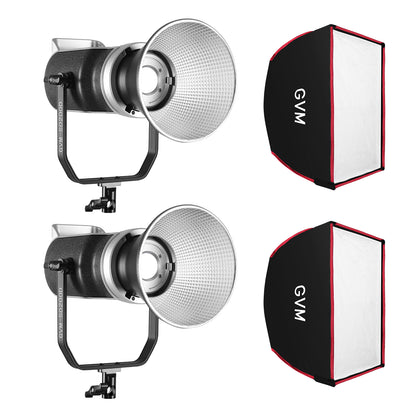 GVM SD200D 200W High Power Bi-Color LED Spotlight Light With Softbox(2-Light Kit)