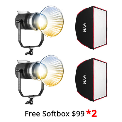 GVM SD300D 300W Bi-Color LED Monolight With Softbox(2-Light Kit Include Free Softbox $99*2 ) - GVM