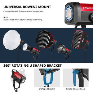 GVM SD500C AIO 500W RGB LED Video Light for Filmmaking & Studio, App & DMX Control, High CRI, Adjustable Color Temperature - GVM