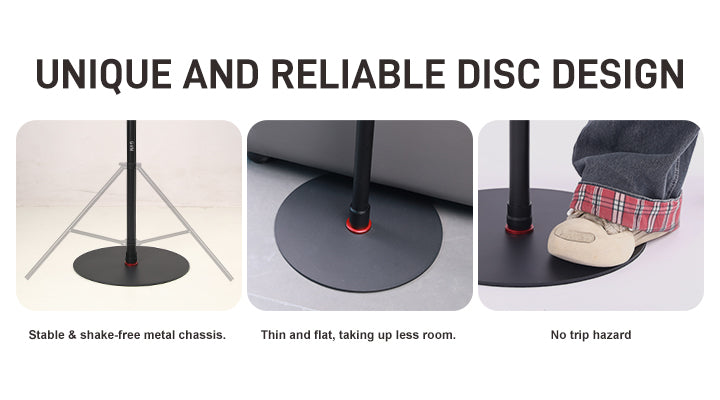 GVM YB2L200 one-piece metal disc base, 5 mm thin, stable and trip-free
